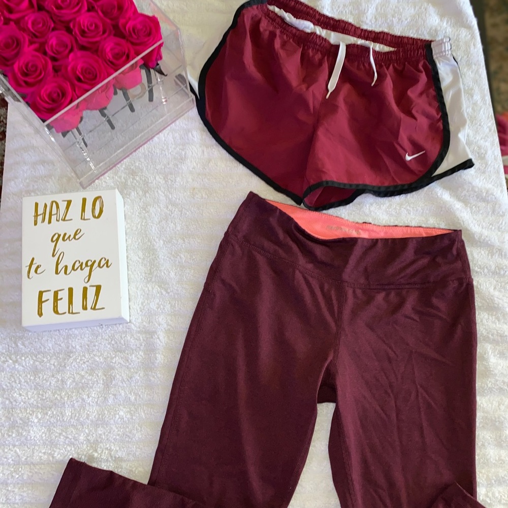 Running shorts and leggings